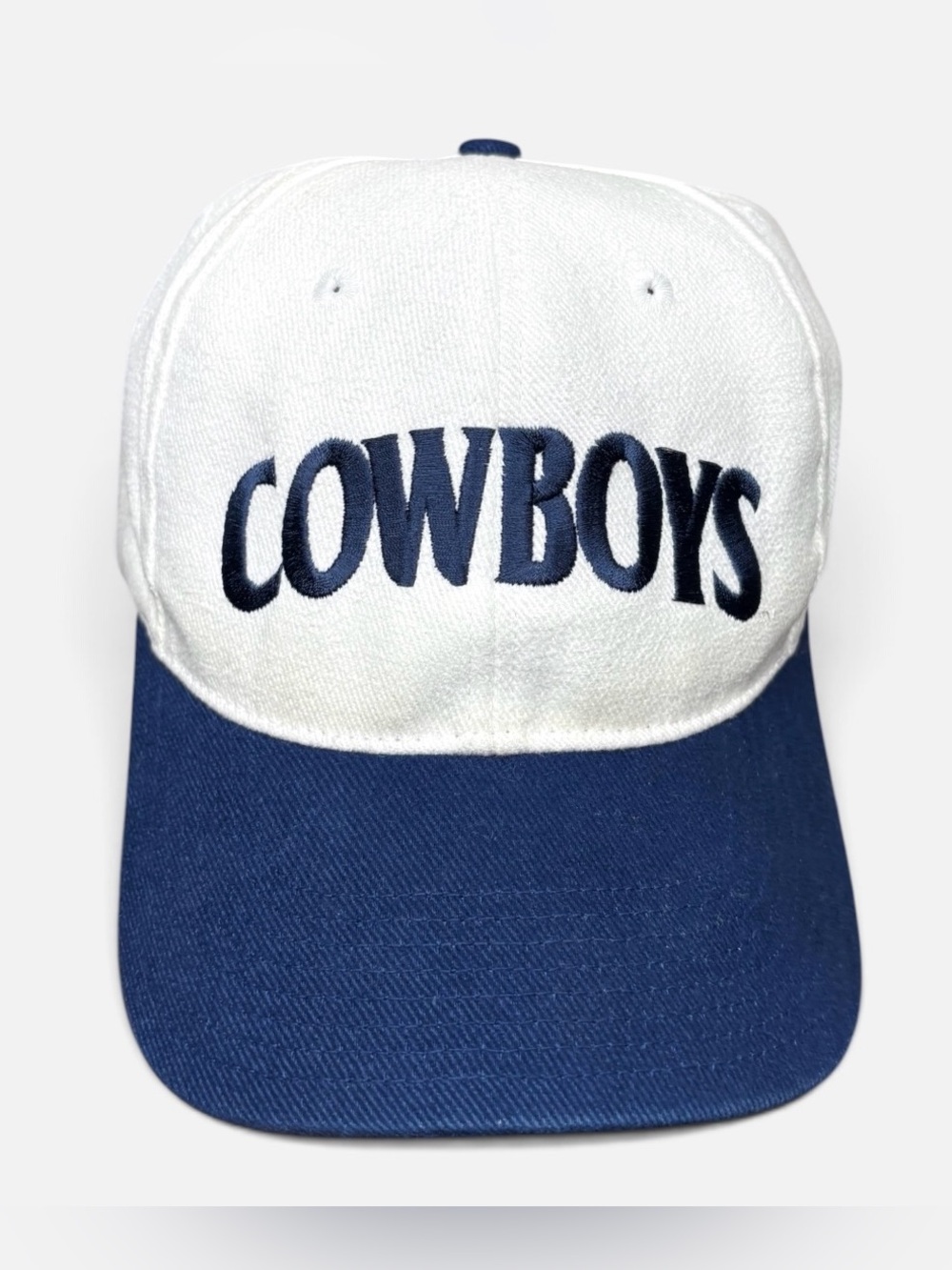 Vintage 90s Dallas Cowboys Nike Proline NFL Football Snapback Hat Cap White Navy